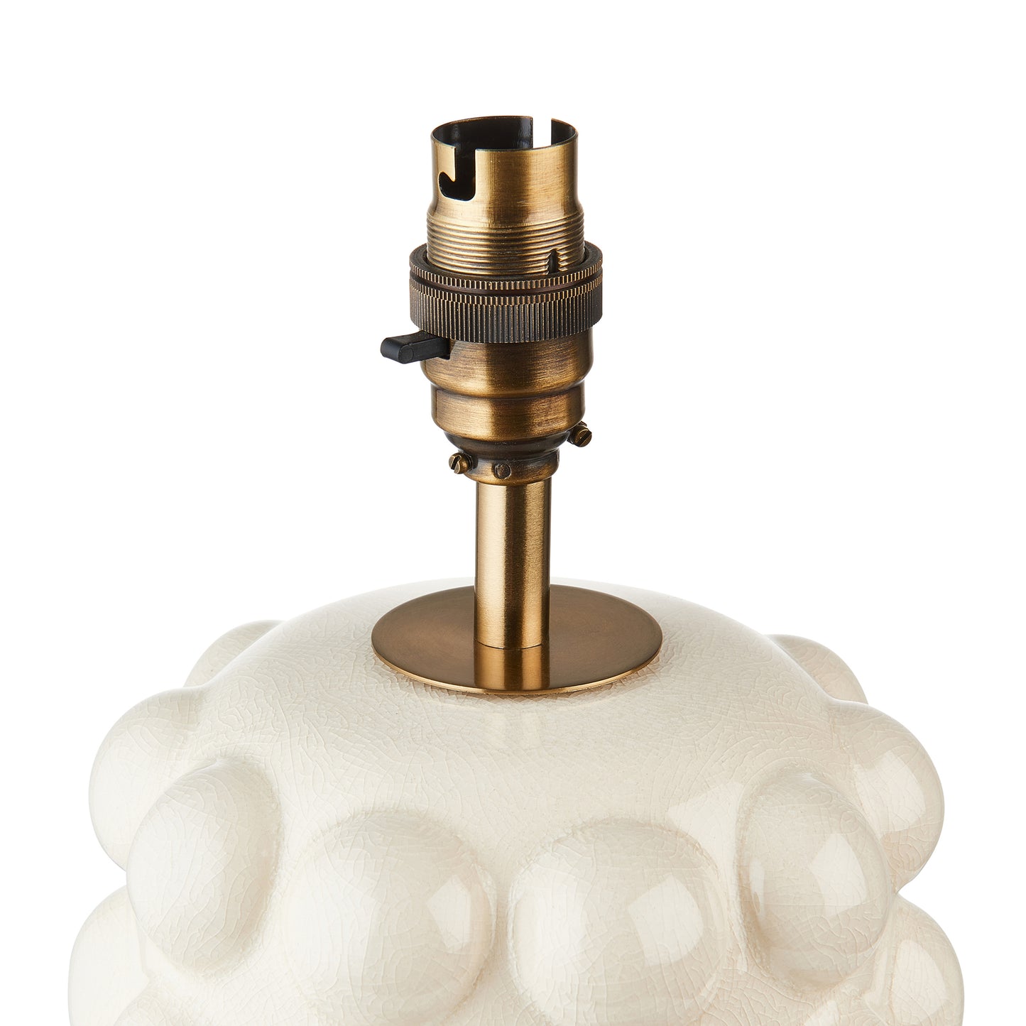 Bobble Table Lamp Base White Crackle Glaze – White