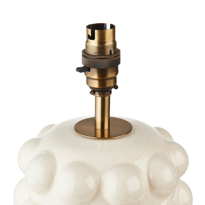 Bobble Table Lamp Base White Crackle Glaze – White