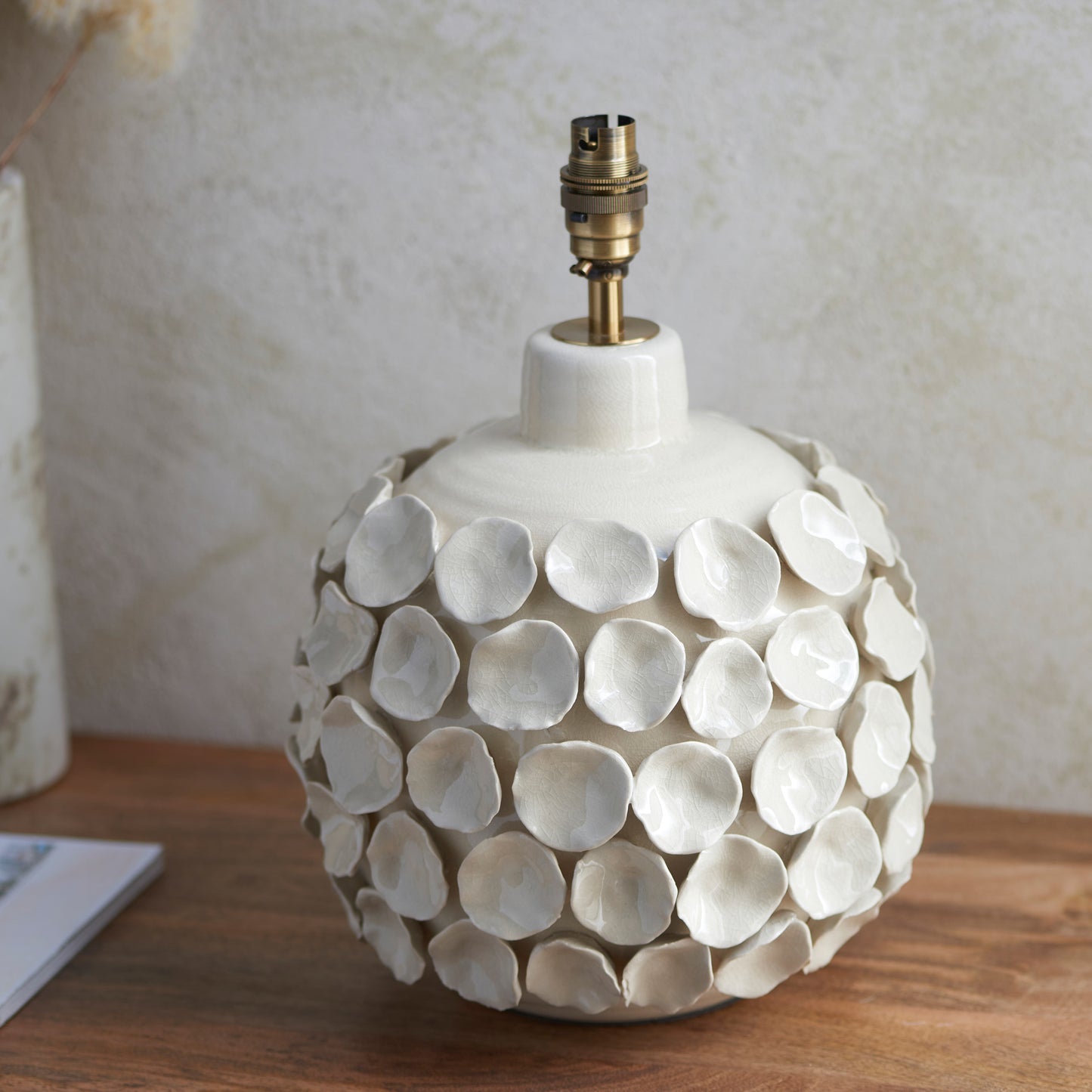 Borello Table Lamp Base Ivory Crackle Glaze – Cream