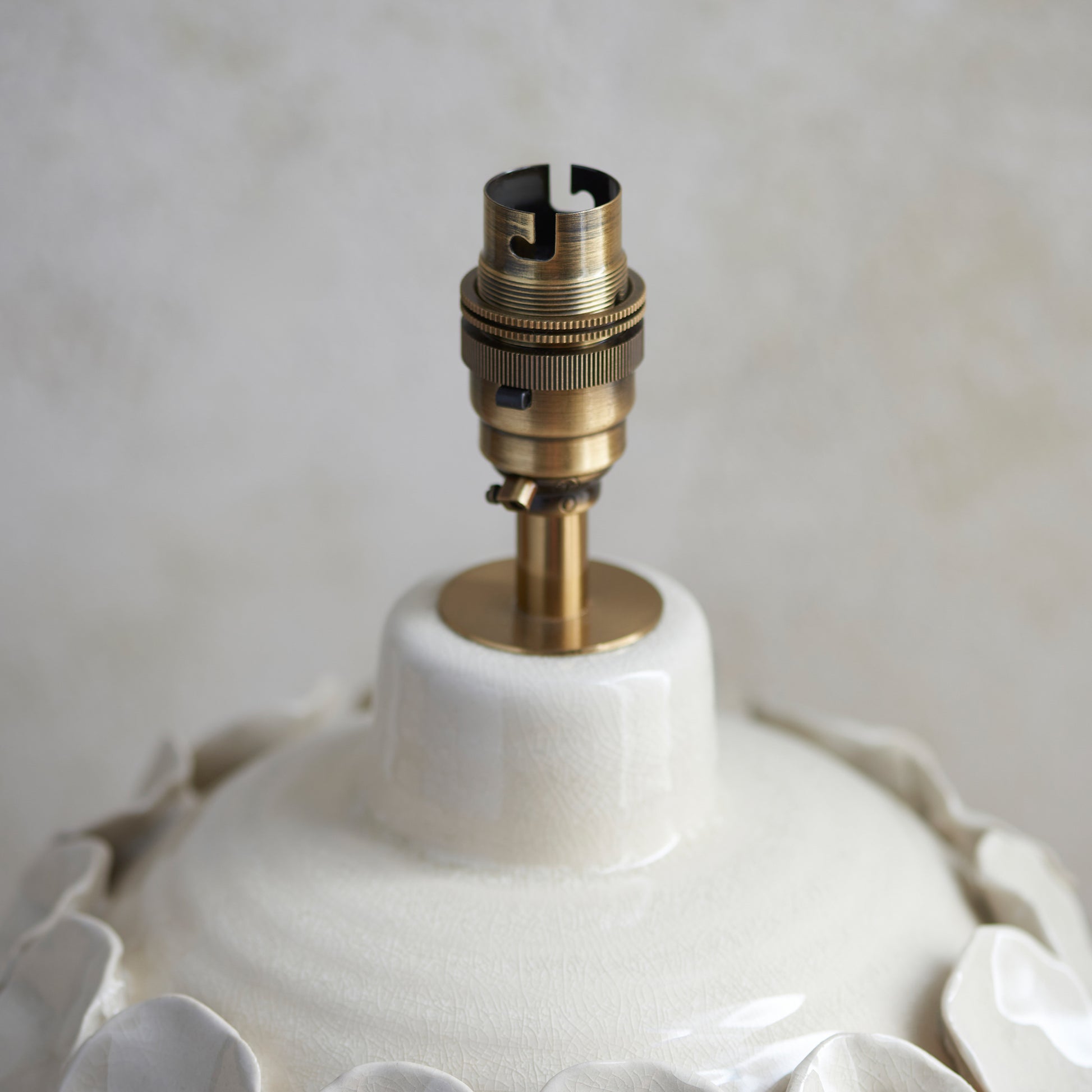 Borello Table Lamp Base Ivory Crackle Glaze – Cream