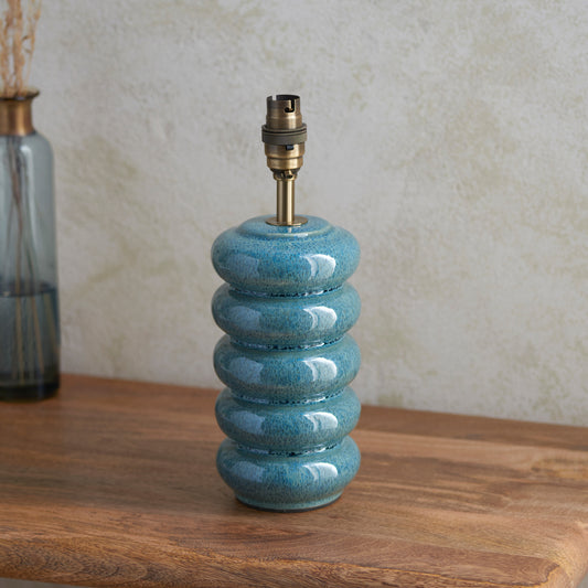Squash Table Lamp Base Ocean Spray Glaze – Blue