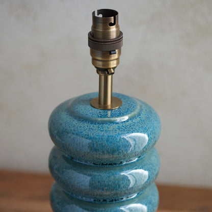 Squash Table Lamp Base Ocean Spray Glaze – Blue