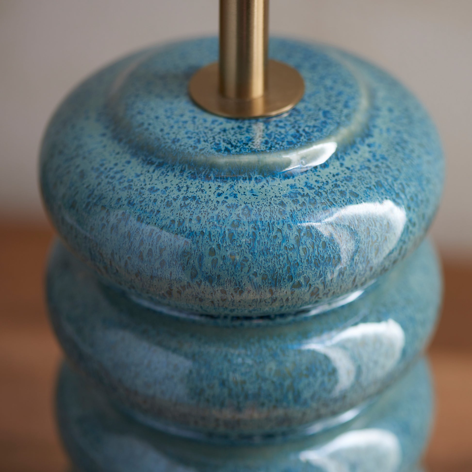 Squash Table Lamp Base Ocean Spray Glaze – Blue