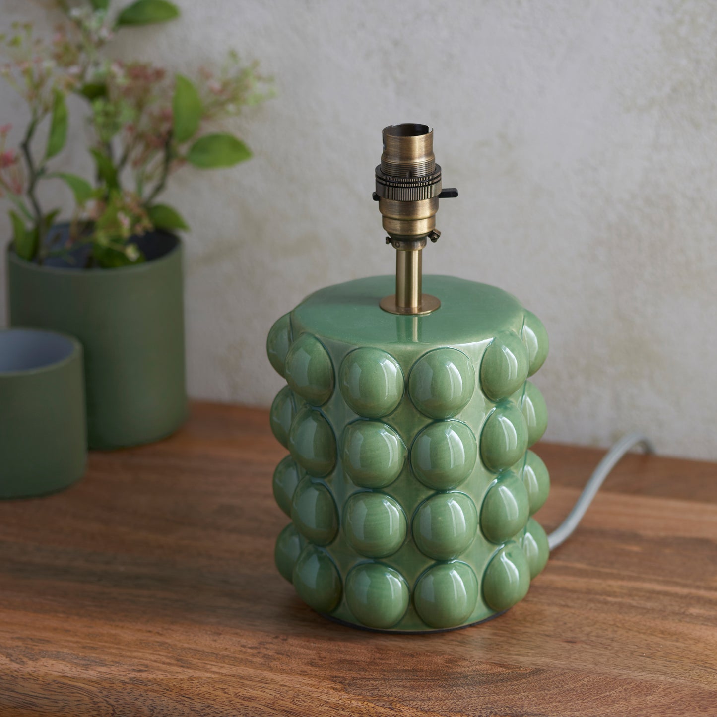 Bobble Table Lamp Base Olive Green Glaze – Green