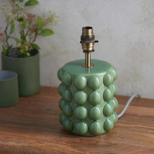 Bobble Table Lamp Base Olive Green Glaze – Green
