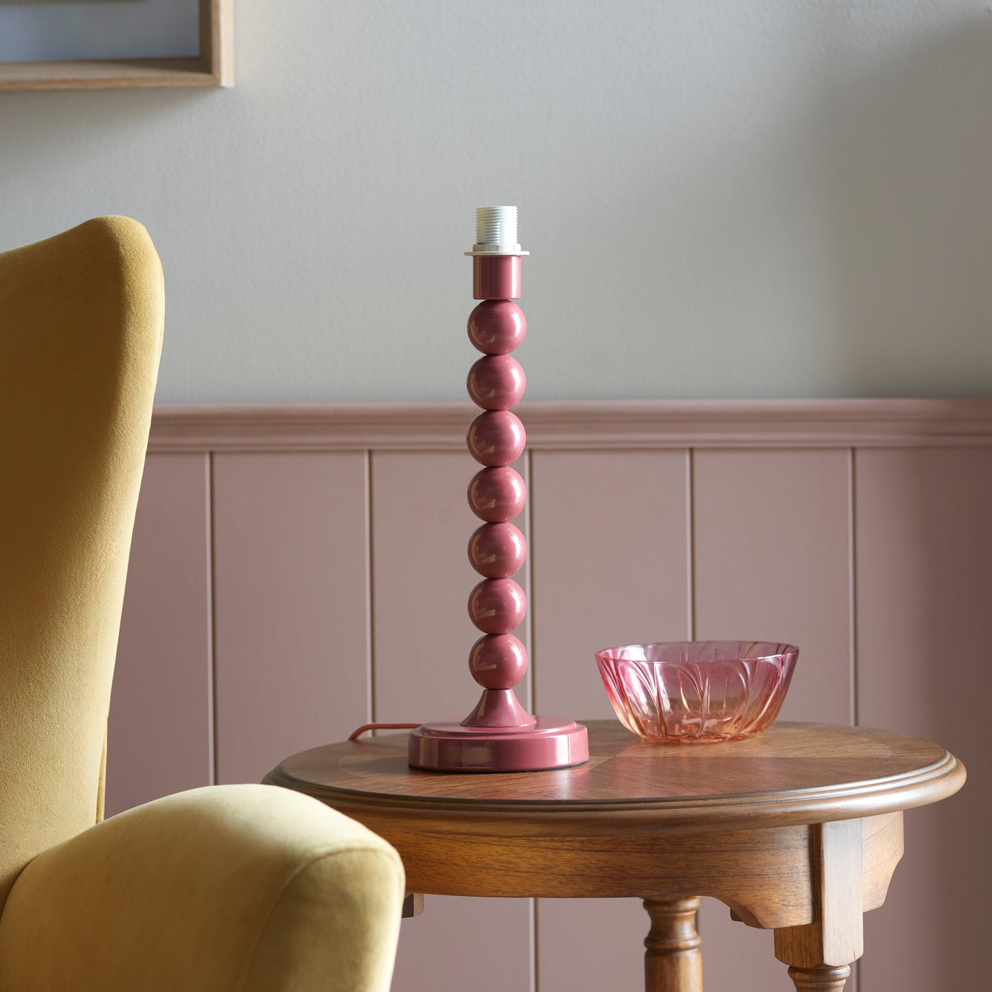 Higgledy Table Lamp Base Gloss Pink Clay Paint – Pink