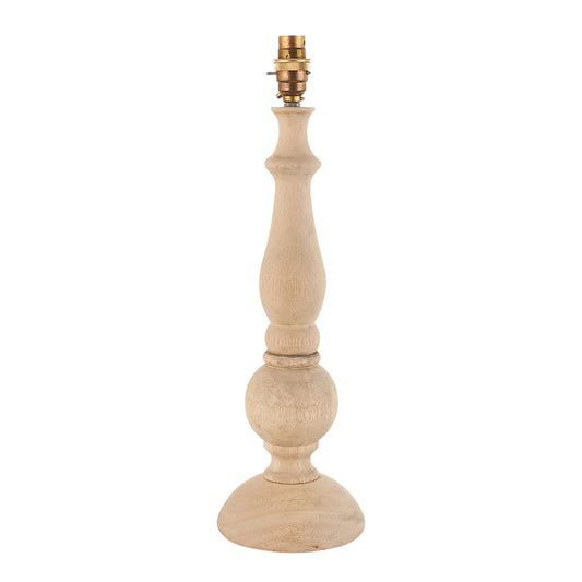 Hidcote Table Lamp Base Natural Wood – Natural