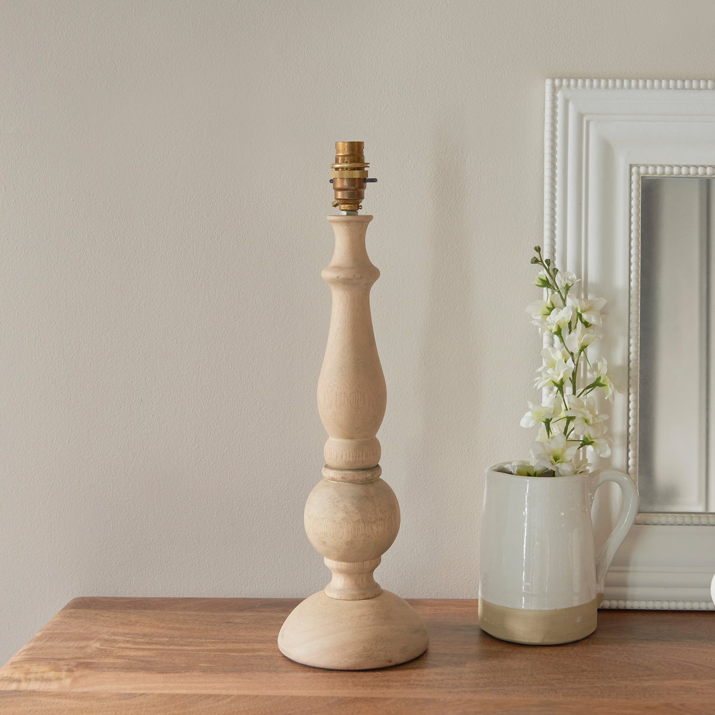 Hidcote Table Lamp Base Natural Wood – Natural