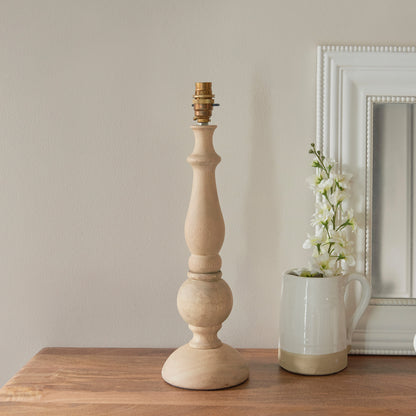 Hidcote Table Lamp Base Natural Wood – Natural