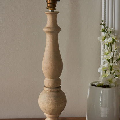 Hidcote Table Lamp Base Natural Wood – Natural