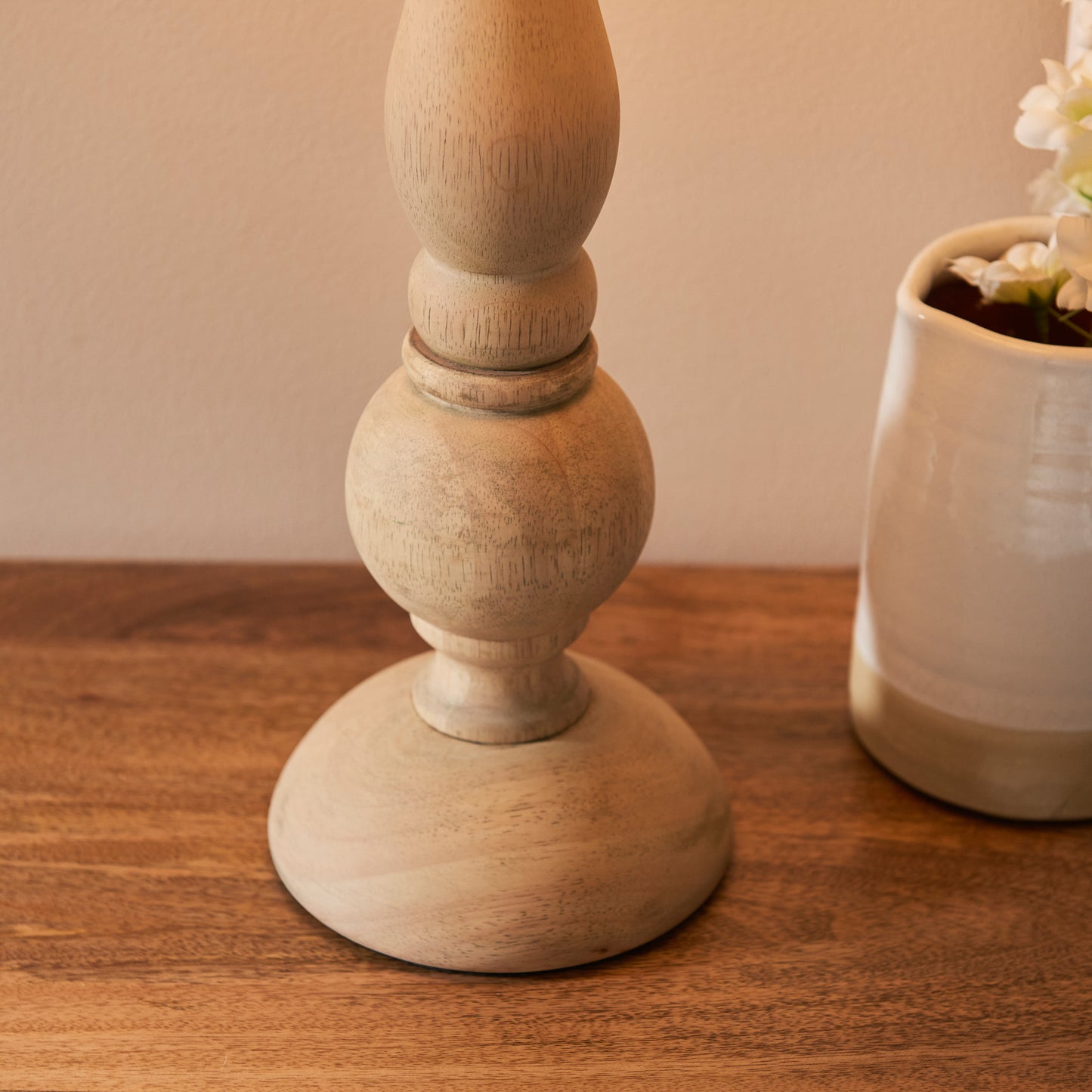 Hidcote Table Lamp Base Natural Wood – Natural