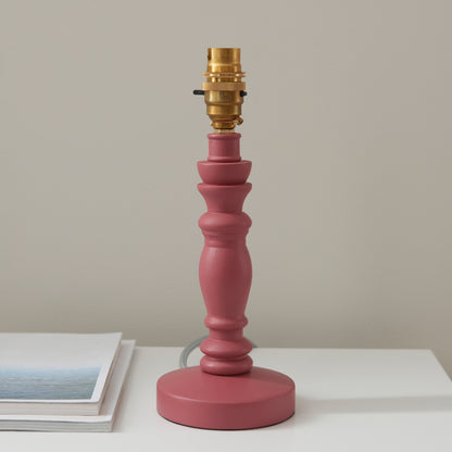 Bibury Table Lamp Base Satin Pink Clay Paint – Pink