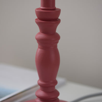 Bibury Table Lamp Base Satin Pink Clay Paint – Pink