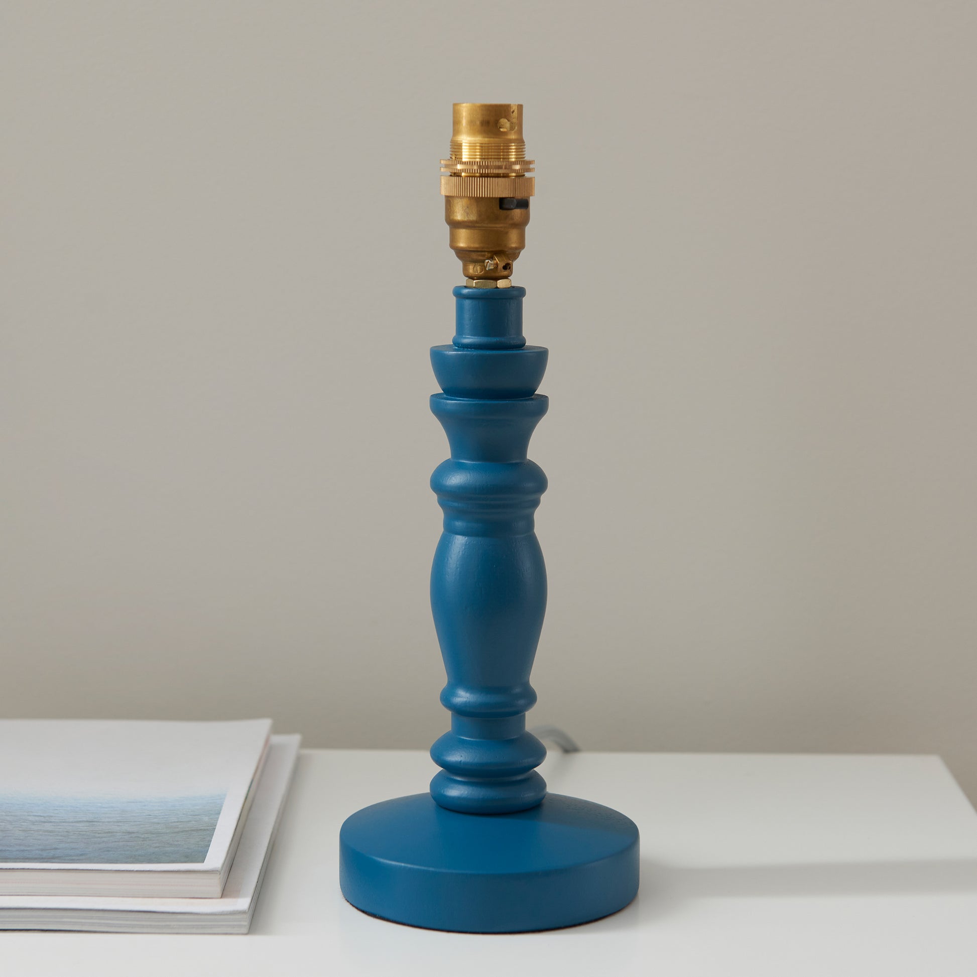 Bibury Table Lamp Base Satin Marlin Blue Paint – Blue