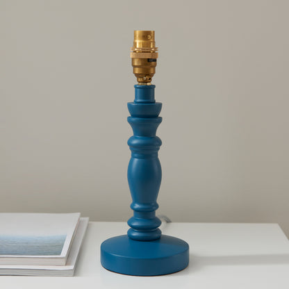 Bibury Table Lamp Base Satin Marlin Blue Paint – Blue