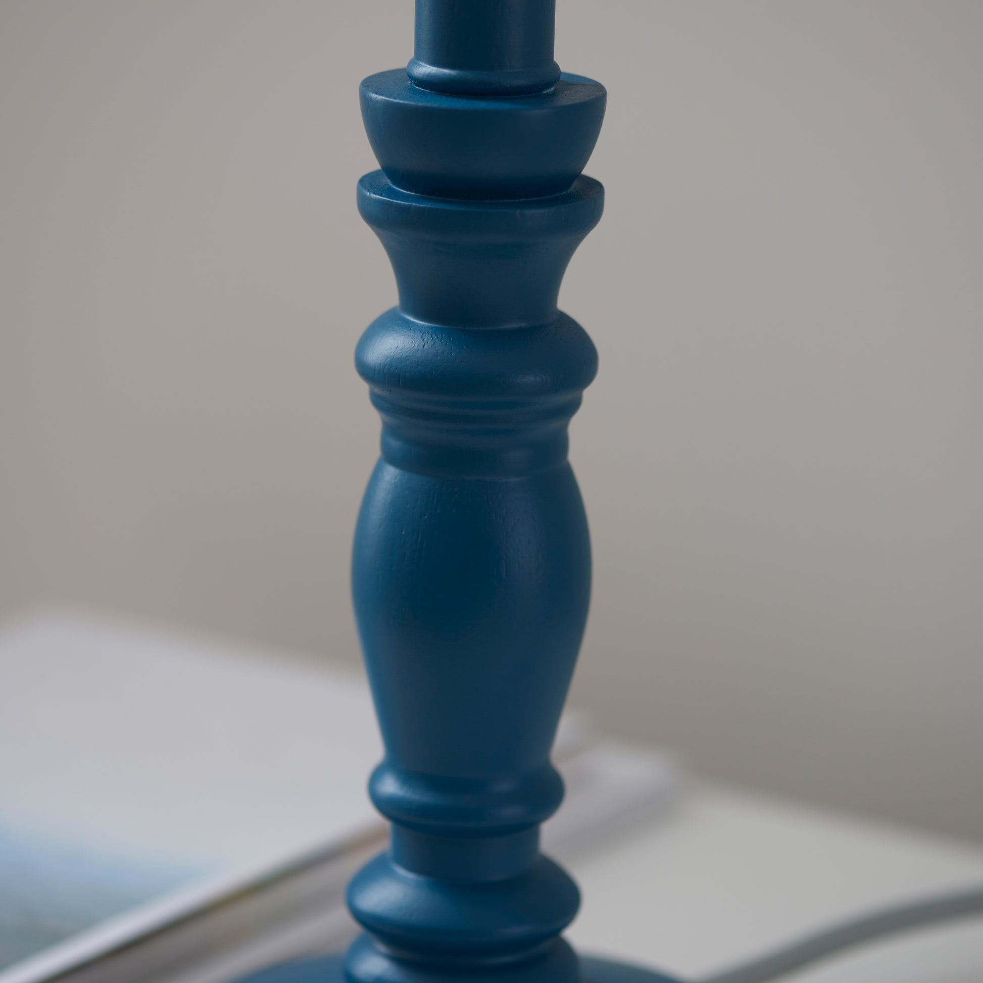 Bibury Table Lamp Base Satin Marlin Blue Paint – Blue
