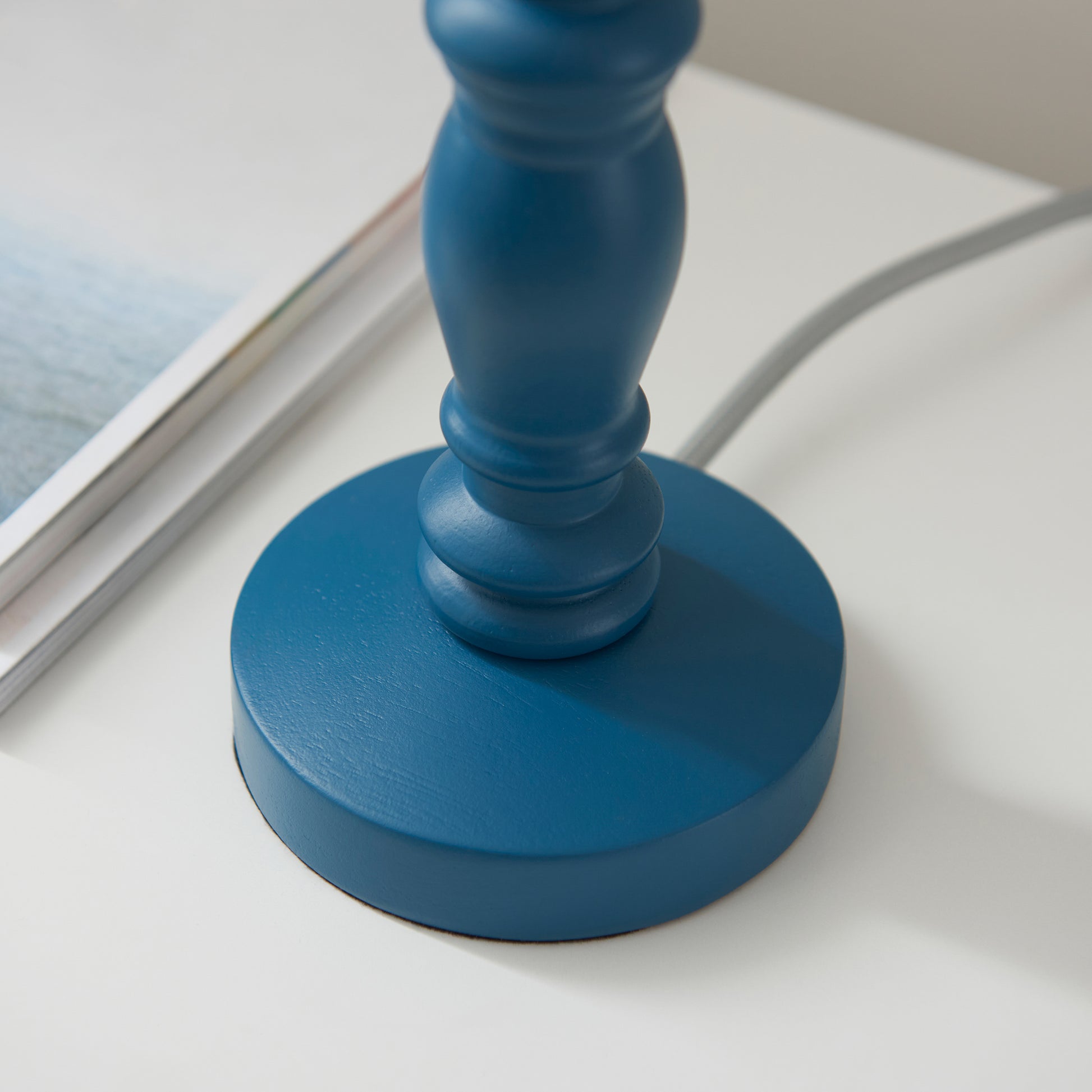 Bibury Table Lamp Base Satin Marlin Blue Paint – Blue