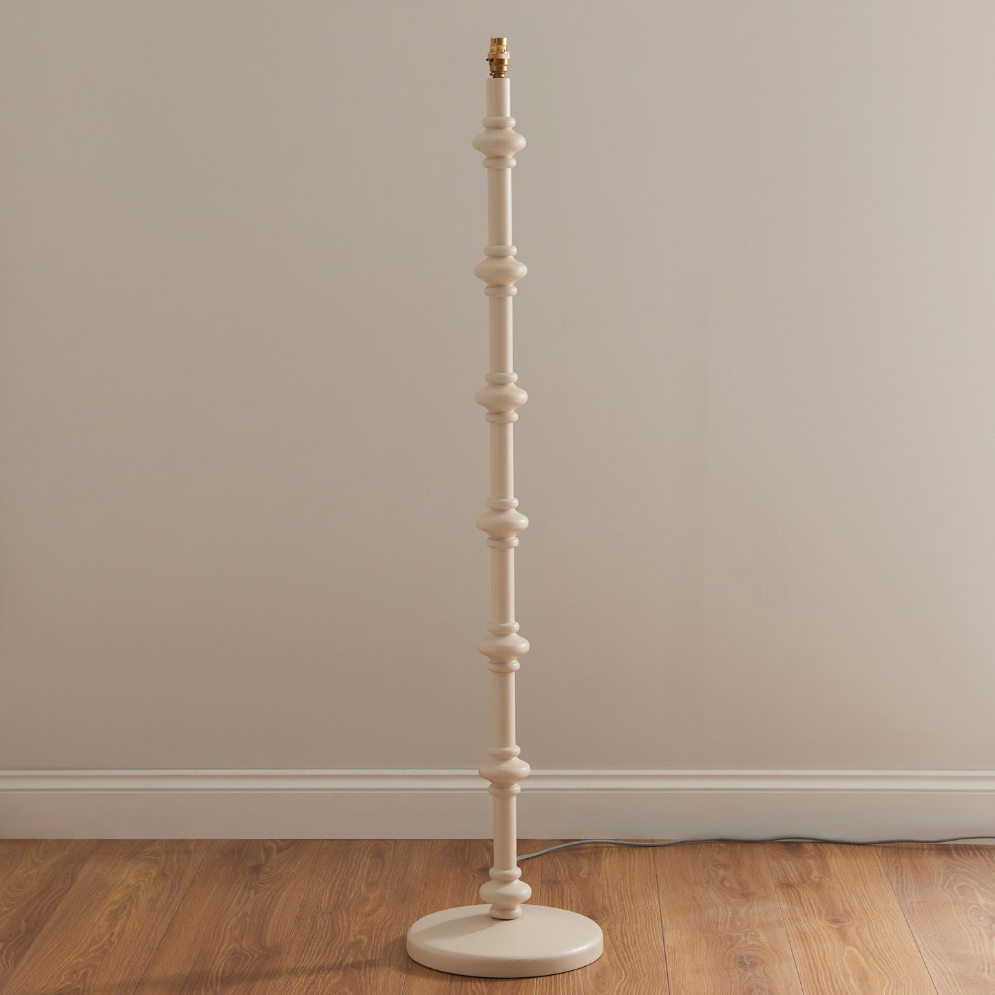 Carnaby Floor Lamp Base Satin Almond White – Natural