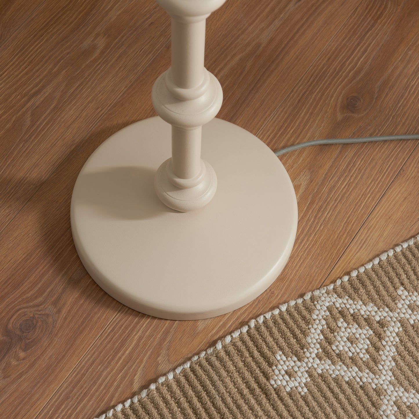 Carnaby Floor Lamp Base Satin Almond White – Natural