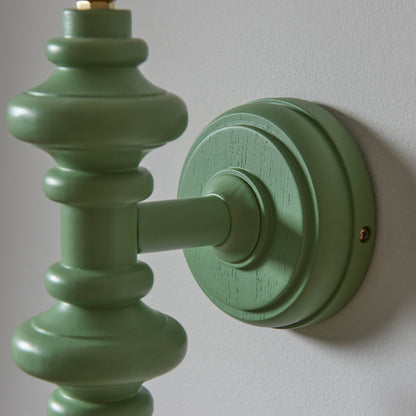 Carnaby Wall Light Fitting Satin Cotswold Green – Green