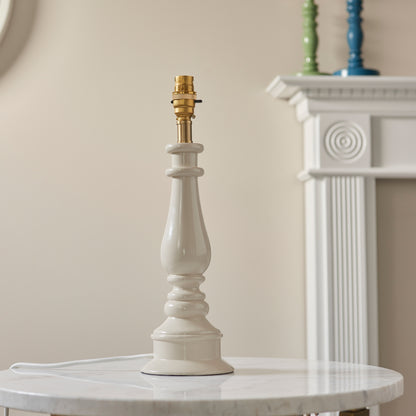 Myrtle Table Lamp Base Almond White – Natural