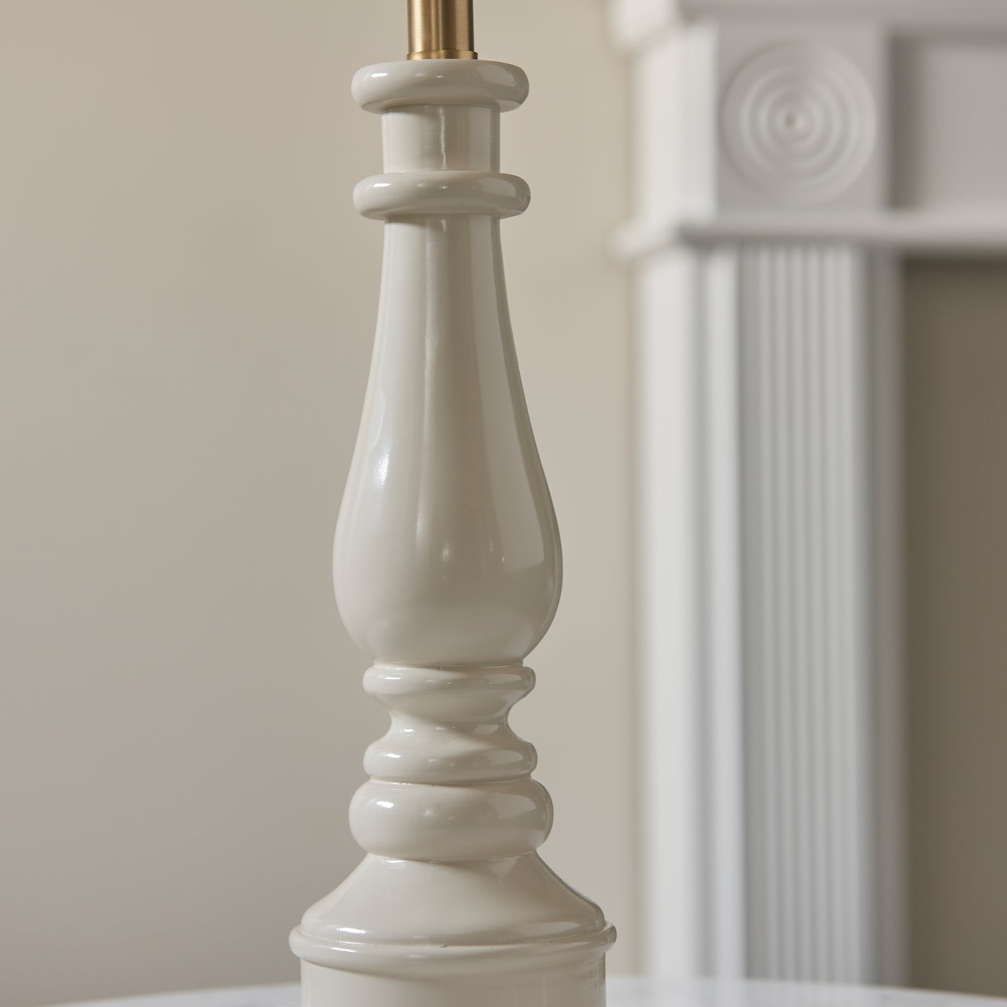 Myrtle Table Lamp Base Almond White – Natural