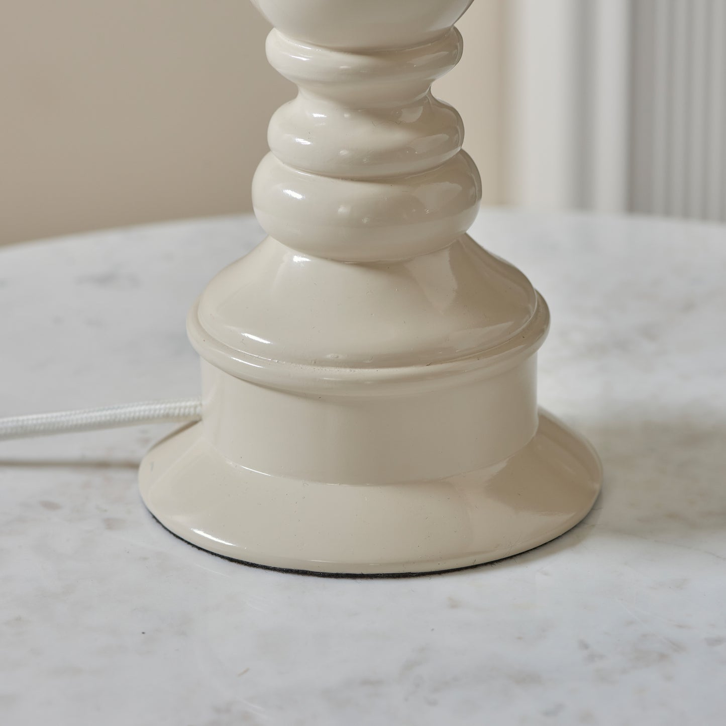 Myrtle Table Lamp Base Almond White – Natural