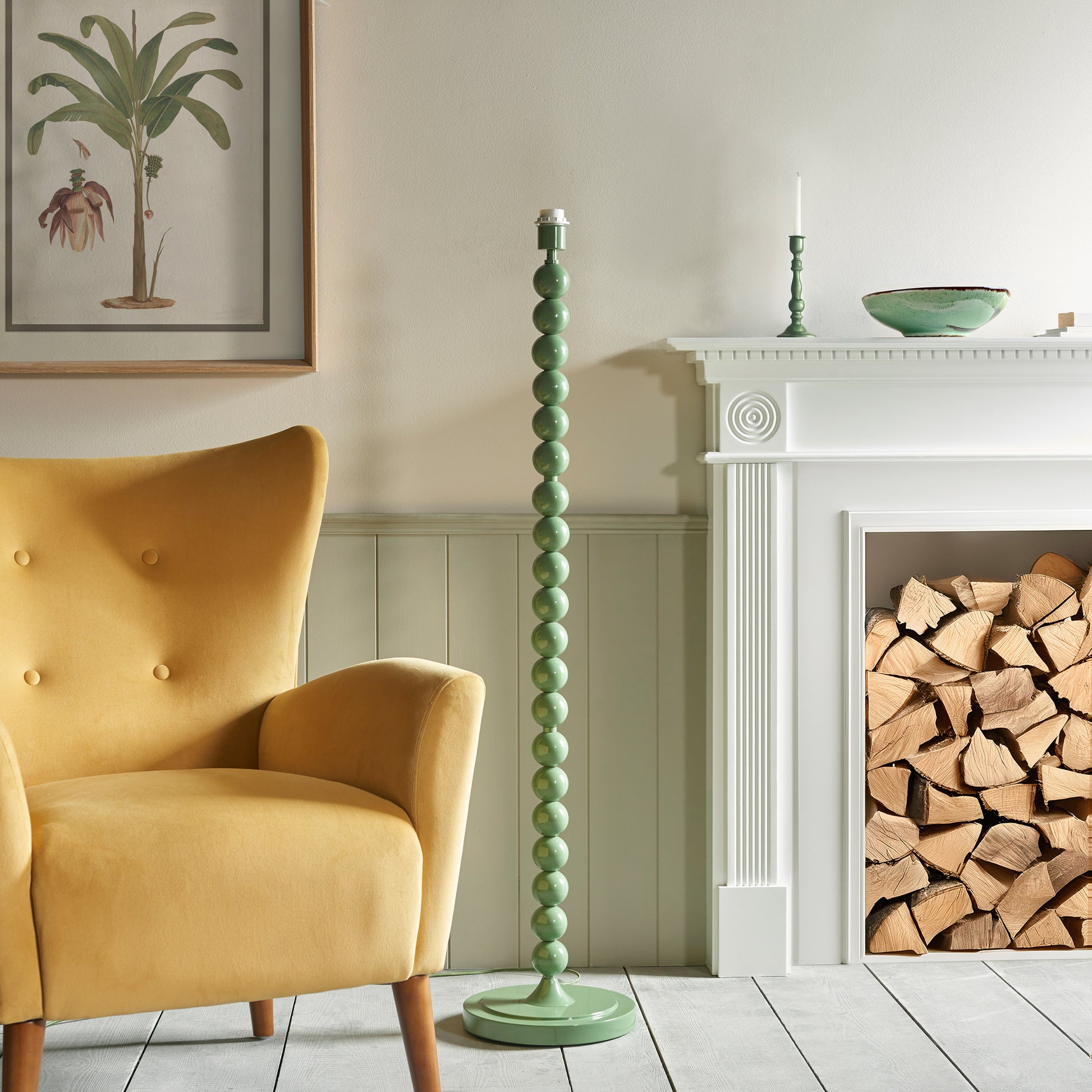 Higgledy Floor Lamp Base Gloss Cotswold Green – Green