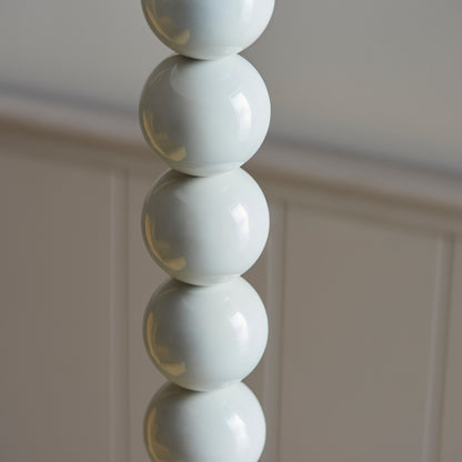 Higgledy Floor Lamp Base Gloss Almond White Paint – Natural
