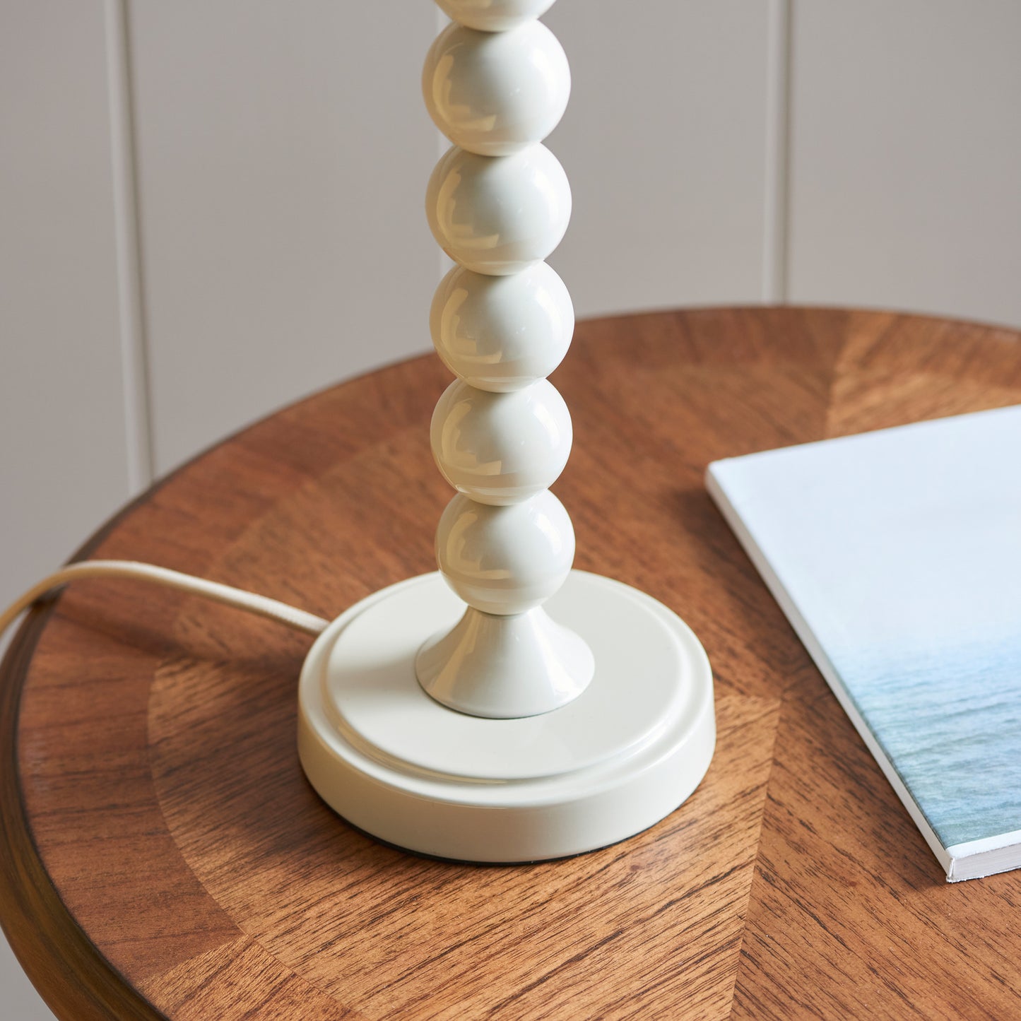 Higgledy Table Lamp Base Gloss Almond White Paint – Natural