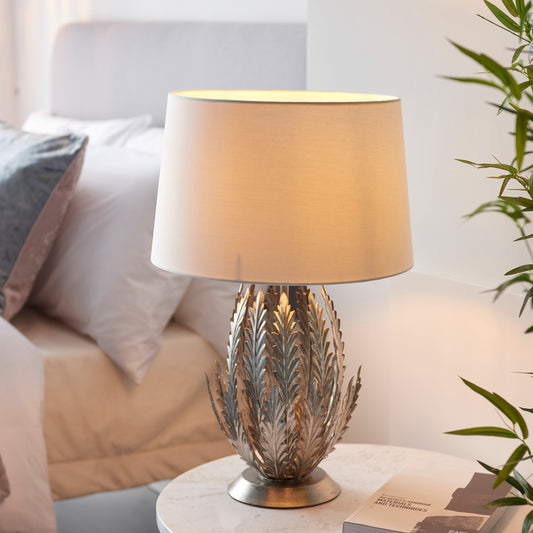 Delphine 1 Table Lamp Silver Leaf – Silver