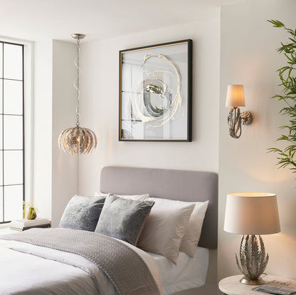 Delphine 1 Table Lamp Silver Leaf – Silver