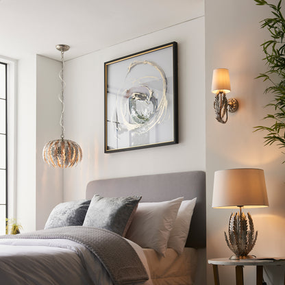 Delphine 1 Table Lamp Silver Leaf – Silver