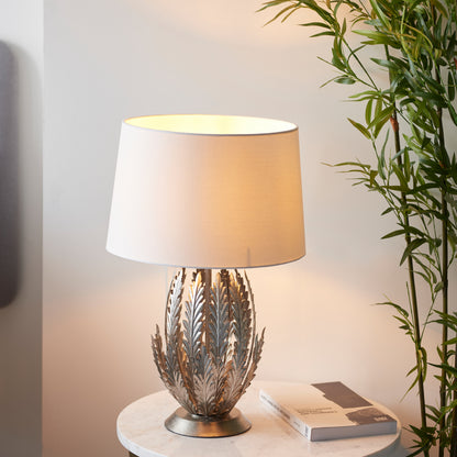 Delphine 1 Table Lamp Silver Leaf – Silver