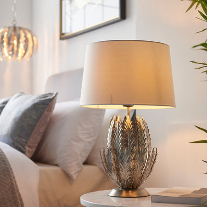 Delphine 1 Table Lamp Silver Leaf – Silver