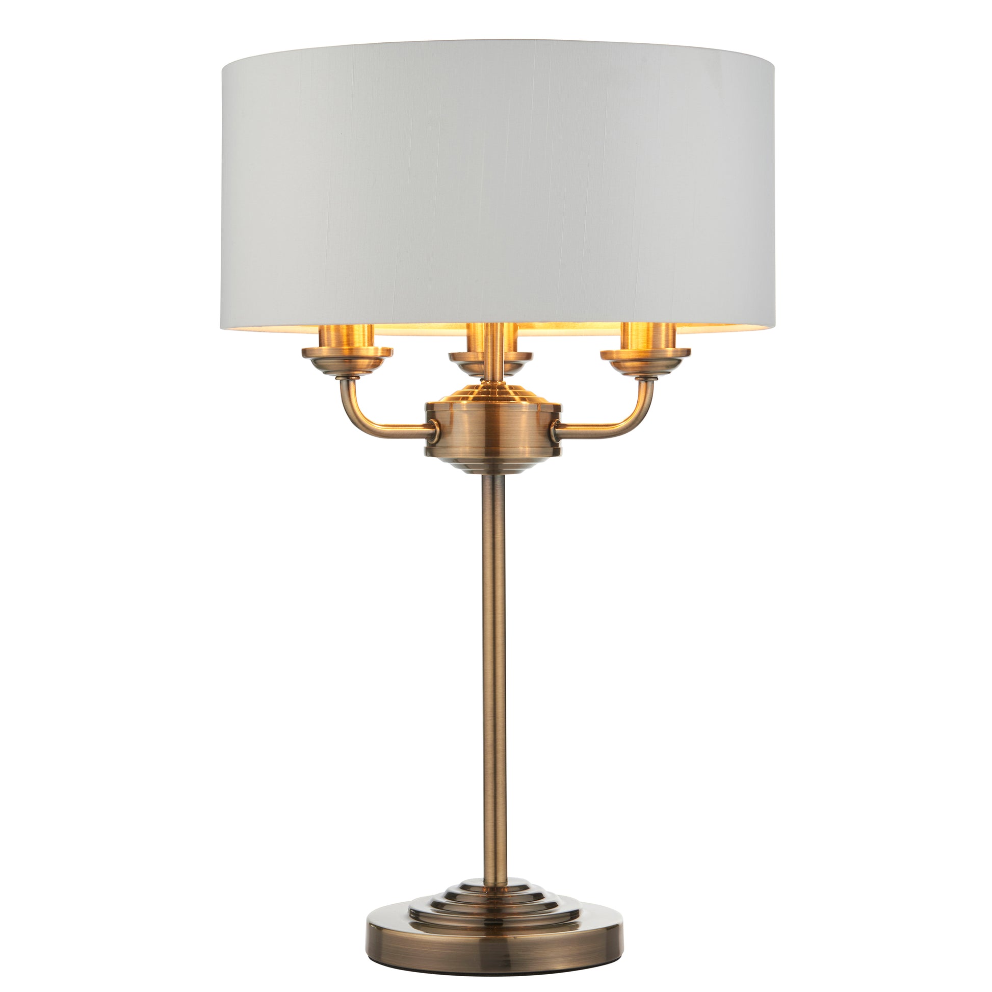 Highclere 3 Table Lamp Antique Brass – Brass