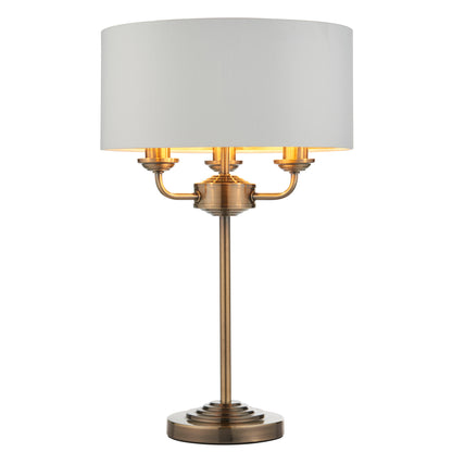 Highclere 3 Table Lamp Antique Brass – Brass