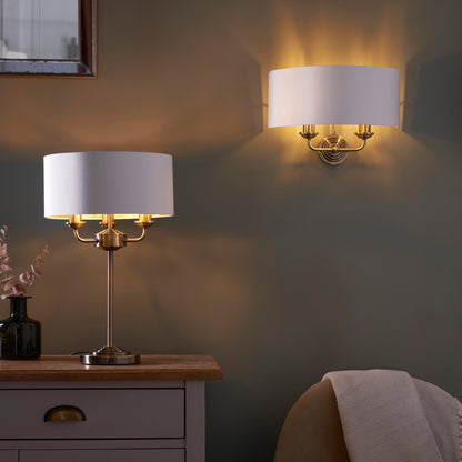 Highclere 3 Table Lamp Antique Brass – Brass
