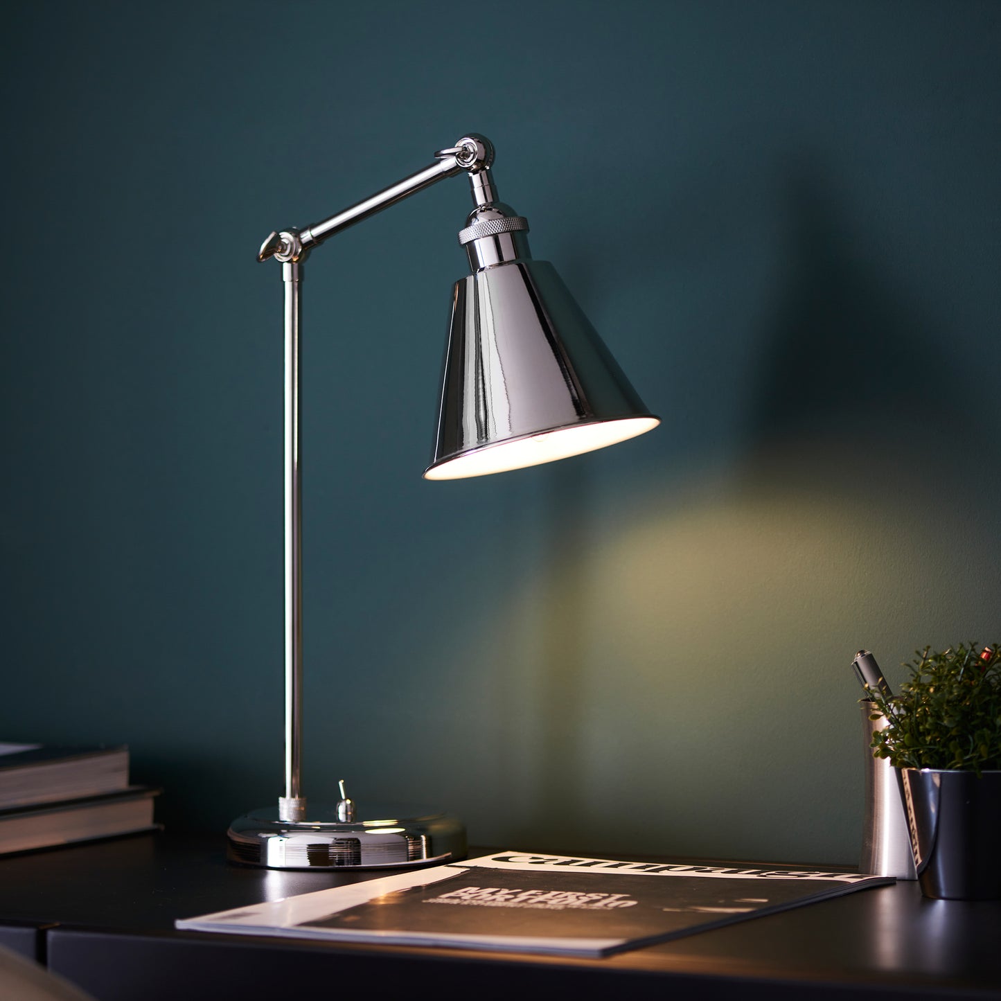 Hal Task Table Lamp Bright Nickel – Nickel