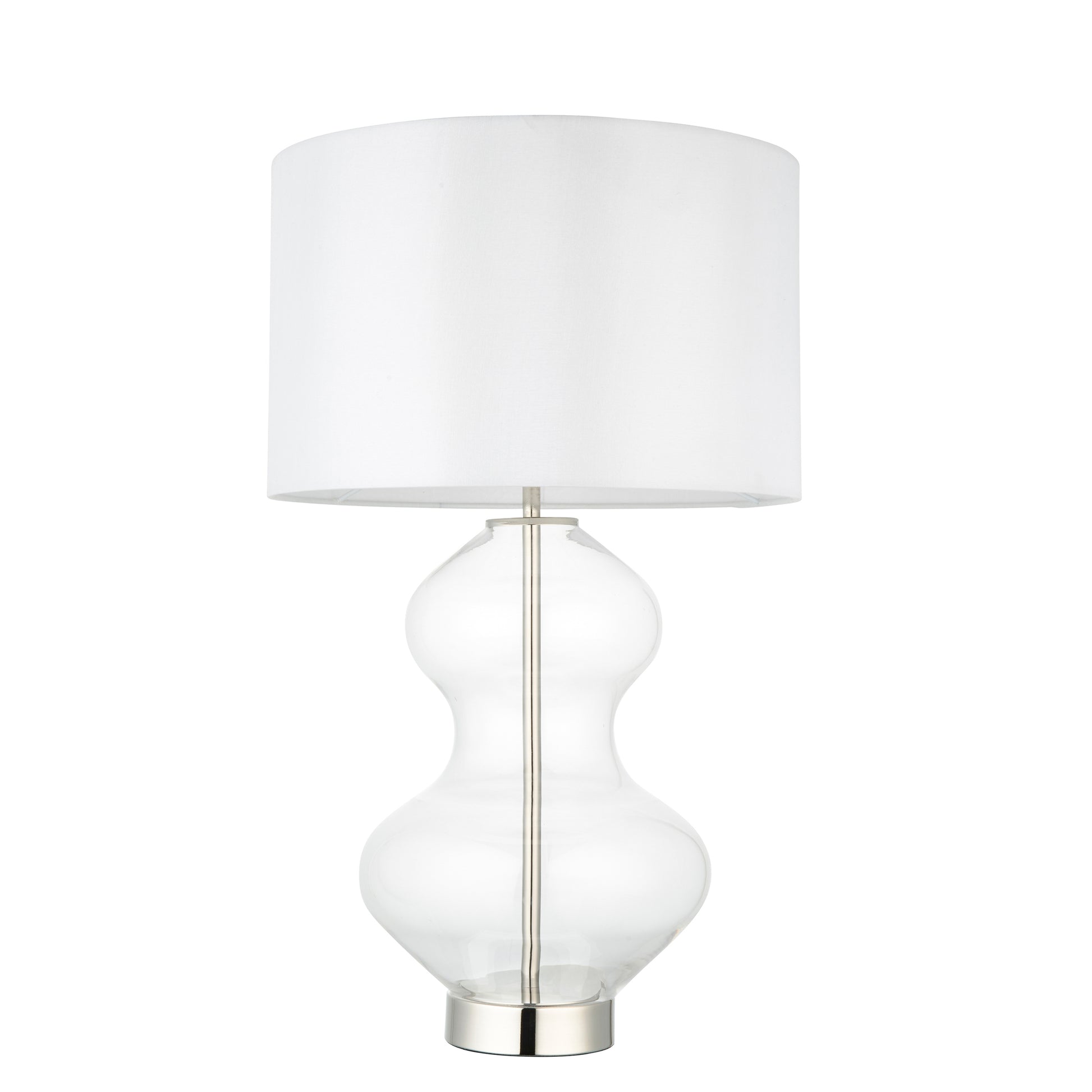 Kelda Shaped Table Lamp Satin Brass Vintage White – White