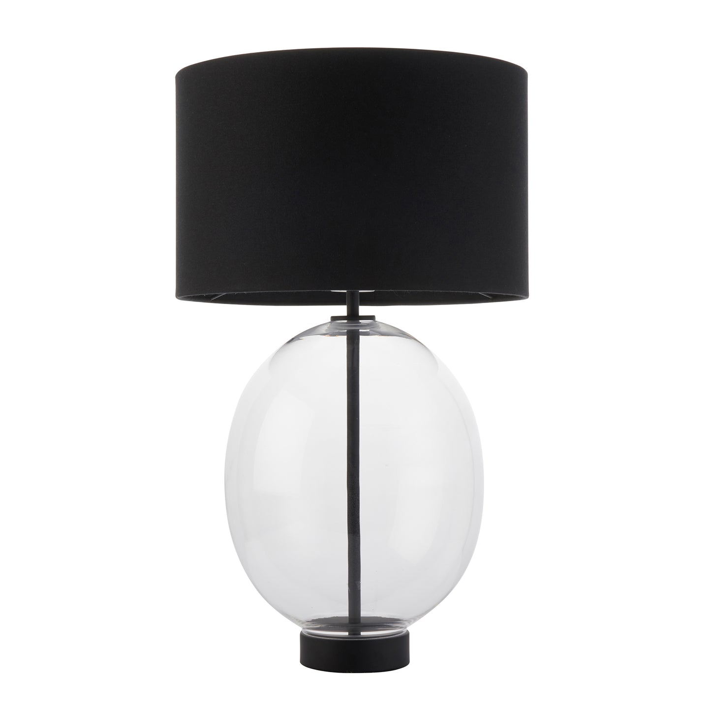 Kelda Oval Table Lamp Clear Glass Black – Black