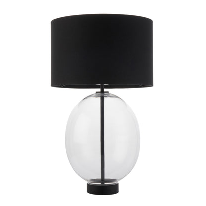Kelda Oval Table Lamp Clear Glass Black – Black