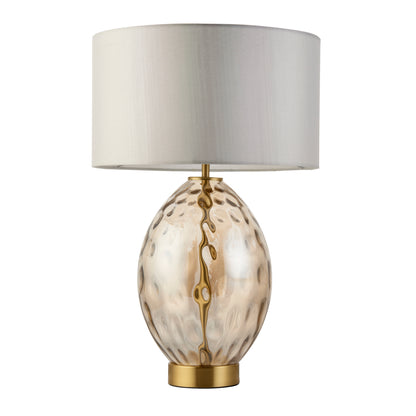Elin Dimple Table Lamp Champagne – White