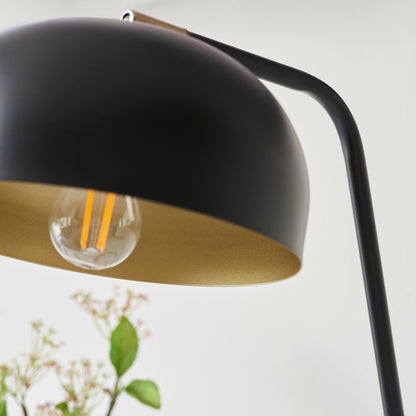 Brair 1 Table Lamp Matt Black & Antique Brass – Brass