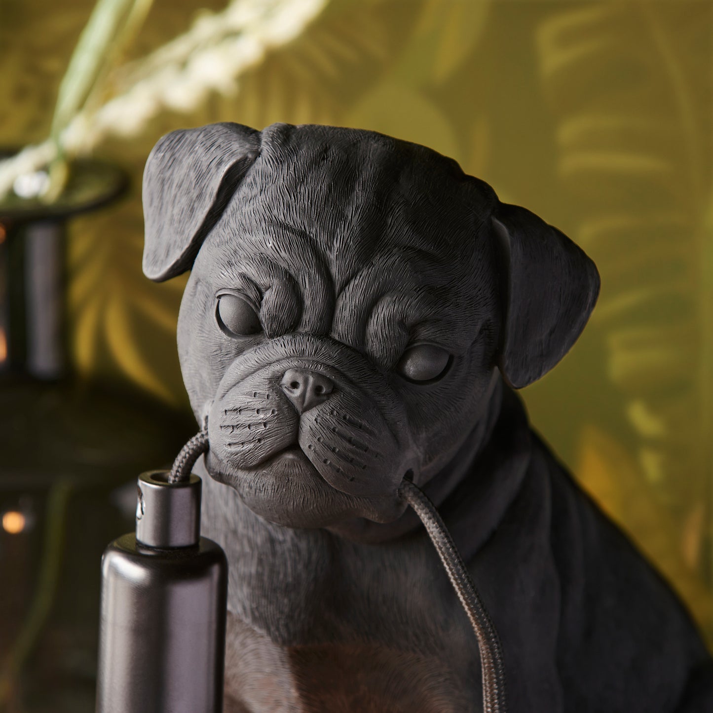 Pug Puppy Table Lamp Black – Black