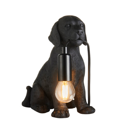 Labrador Puppy Table Lamp Black – Black