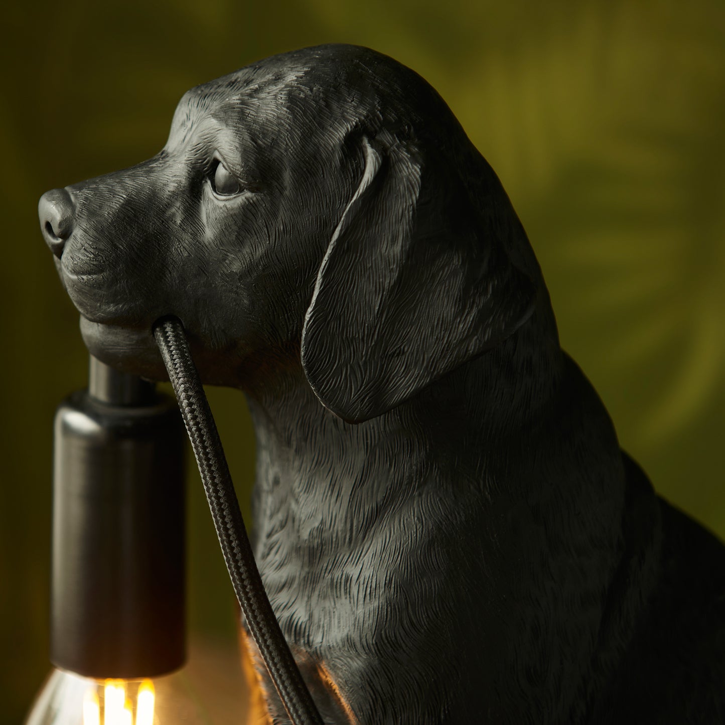 Labrador Puppy Table Lamp Black – Black