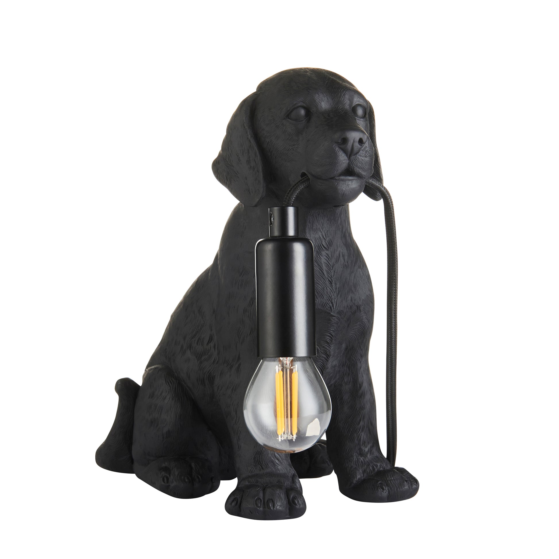 Labrador Puppy Table Lamp Black – Black