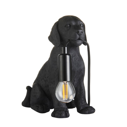 Labrador Puppy Table Lamp Black – Black