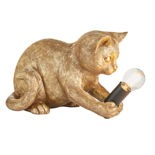 Kitten Table Lamp Vintage Gold – Gold